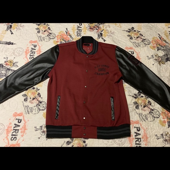 guess burgundy jacket